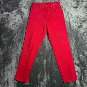 Vintage Women's Wrangler Cherry Red Jeans Western High Waist 14MWZMR Slim Fit